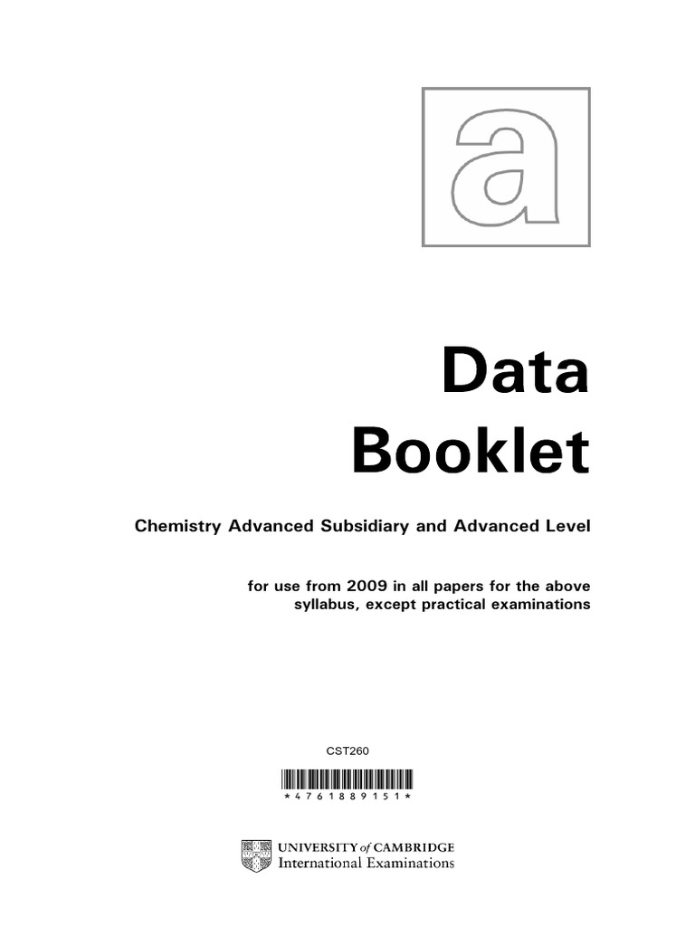 Data Booklet Chem 30